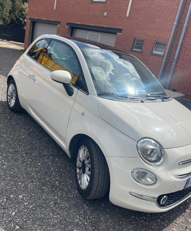 Fiat 500 1.2 Benzine - Panoramisch dak - Lounge edition, Autos, Achat, Beige, Boîte manuelle, Entretenue par le concessionnaire