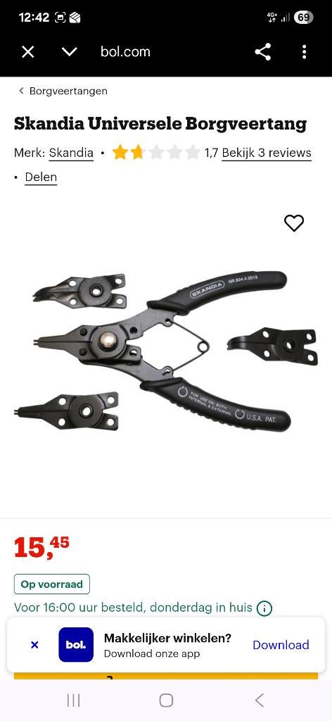 Pince à ressort verrouillable, tengtools, tige circlip, Enlèvement, Neuf