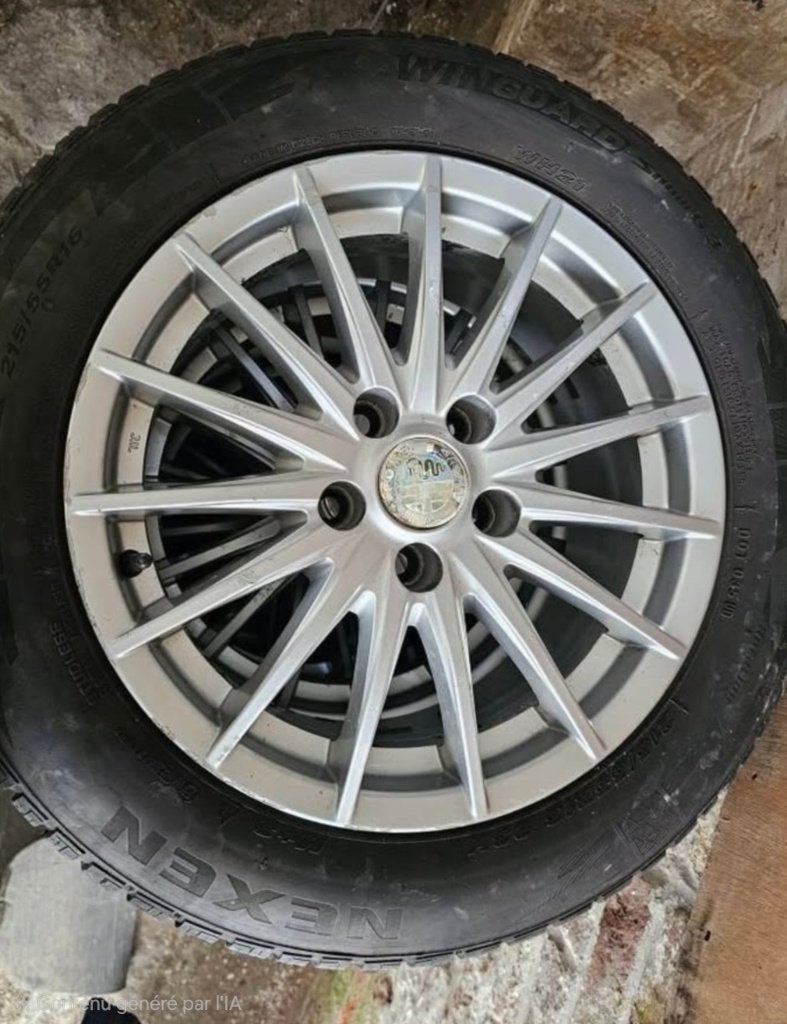 4 jantes Alfa Roméo 215 55 R16 avec pneus, Autos : Pièces & Accessoires, Pneus & Jantes, 16 pouces, Véhicule de tourisme, Pneu(s)