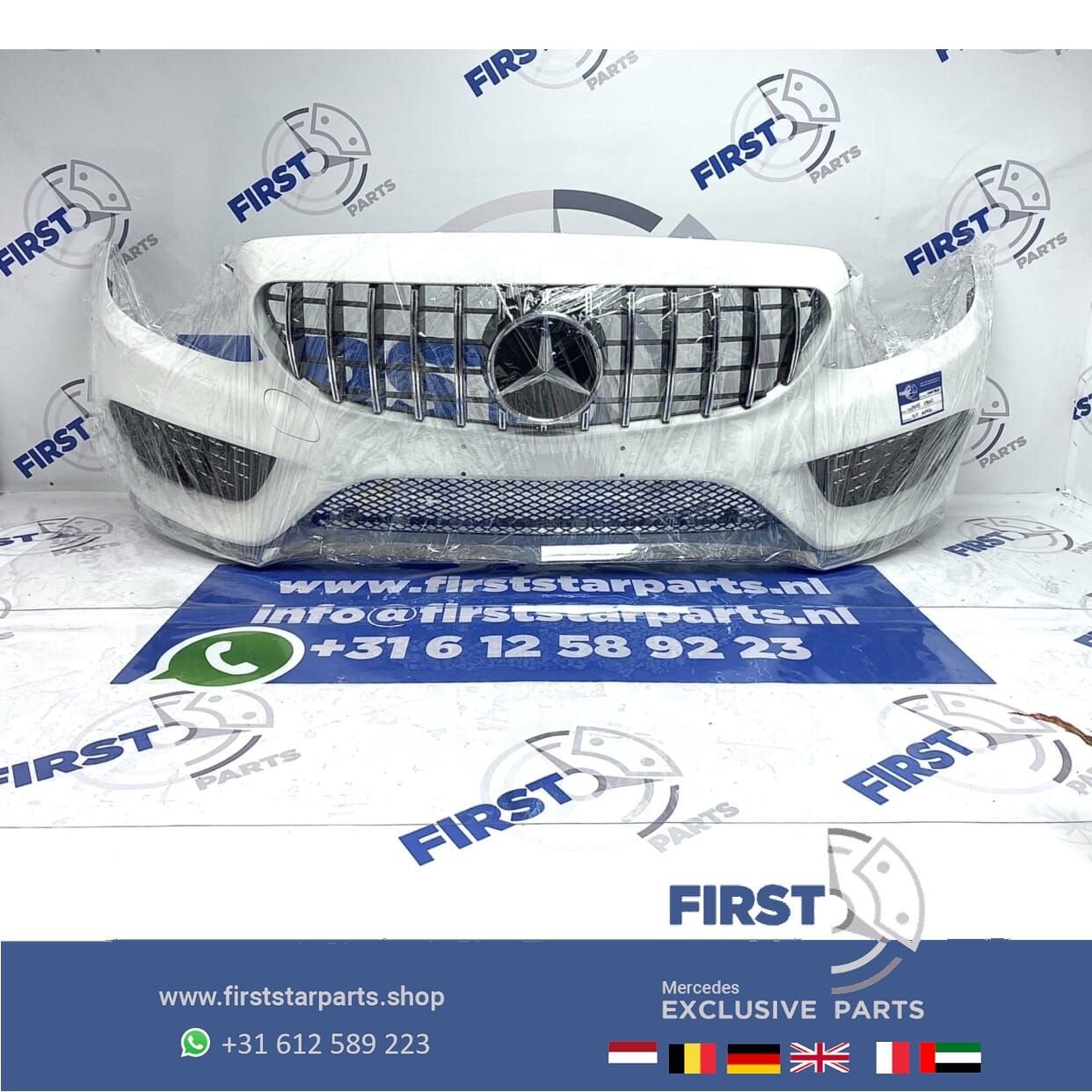 W205 A205 AMG VOORBUMPER WIT origineel Mercedes C KLASSE 201, Gebruikt, -, Voor, Ophalen of Verzenden