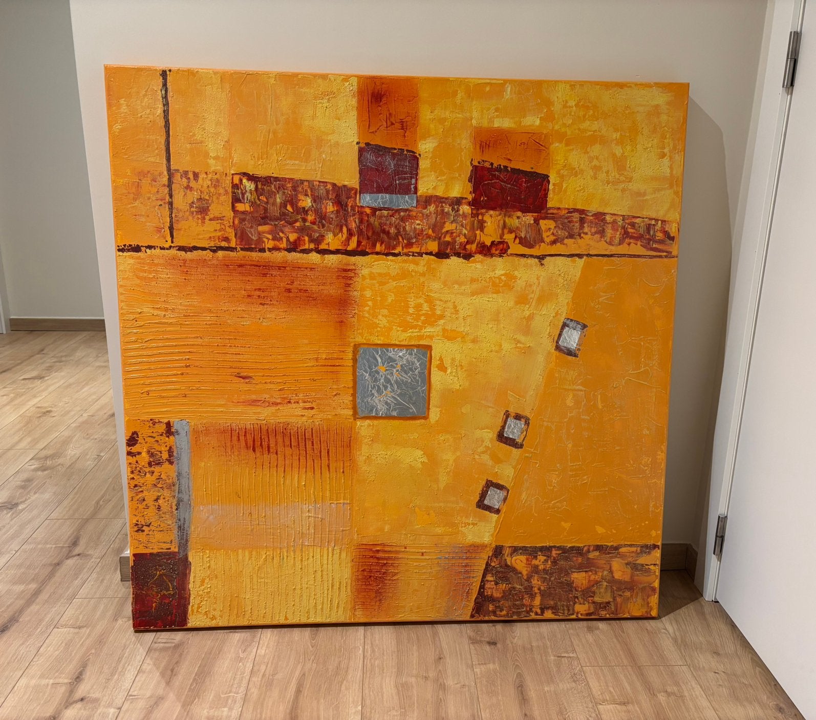 Groot abstract schilderij op doek, Antiek en Kunst, Kunst | Schilderijen | Abstract, Ophalen