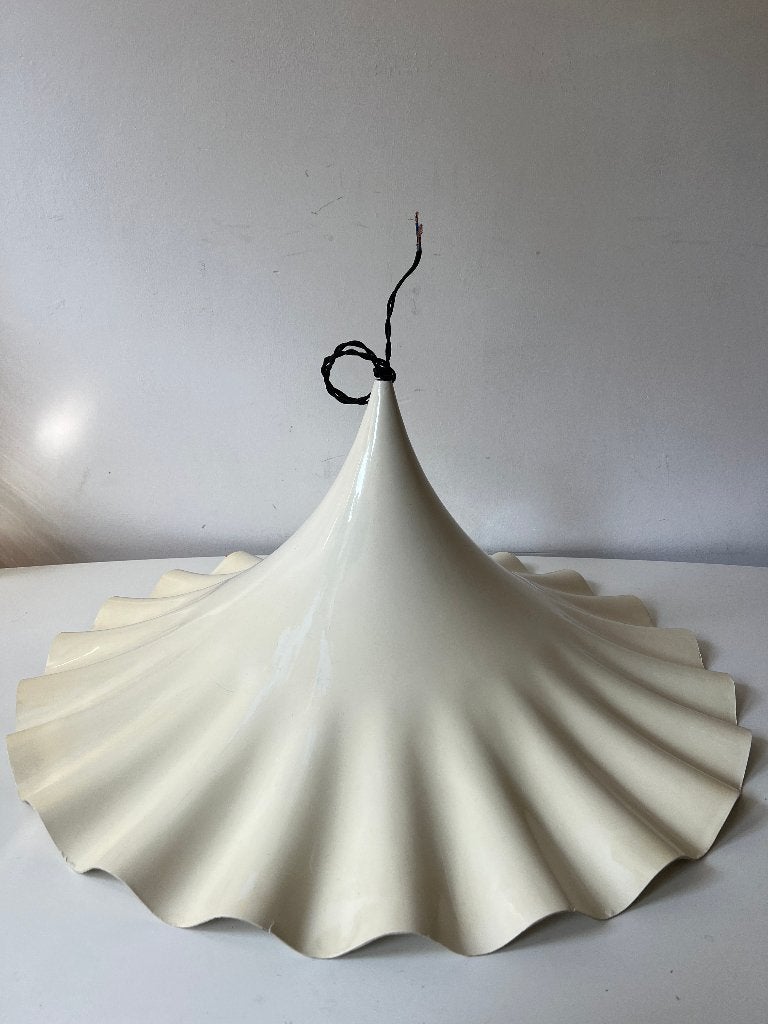 Vintage Fiberglass Heksenhoed Lamp Hanglamp Plafonniere, Ophalen of Verzenden, Gebruikt, Kunststof, Mid Century