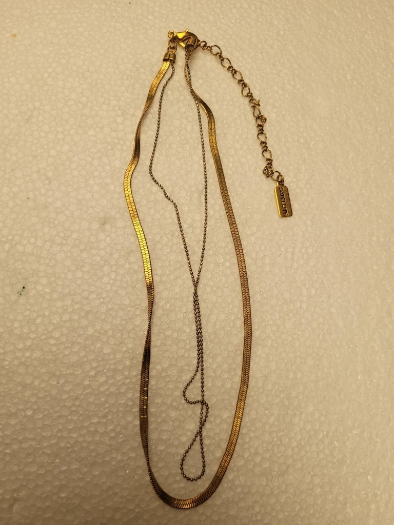 SATELLITE PARIS – Collier Vintage Doré – Créateur, Antiquités & Art, Enlèvement ou Envoi