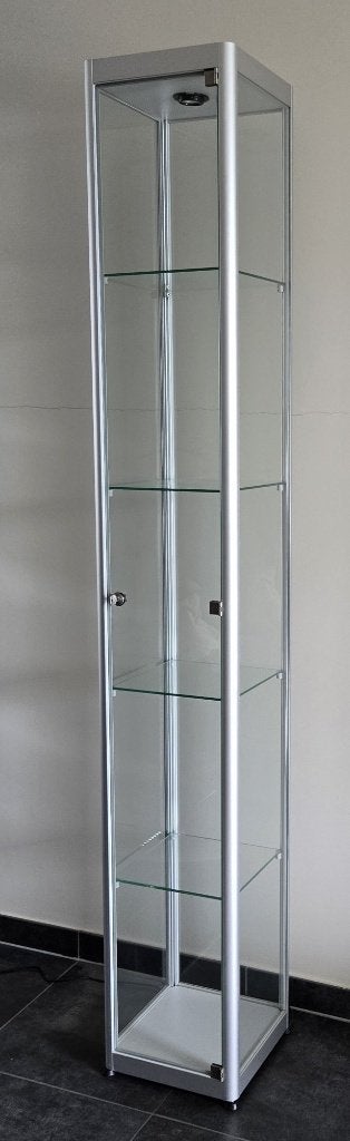 Glazen vitrinekast met verlichting, Ophalen, Minder dan 50 cm, 200 cm of meer, Zo goed als nieuw