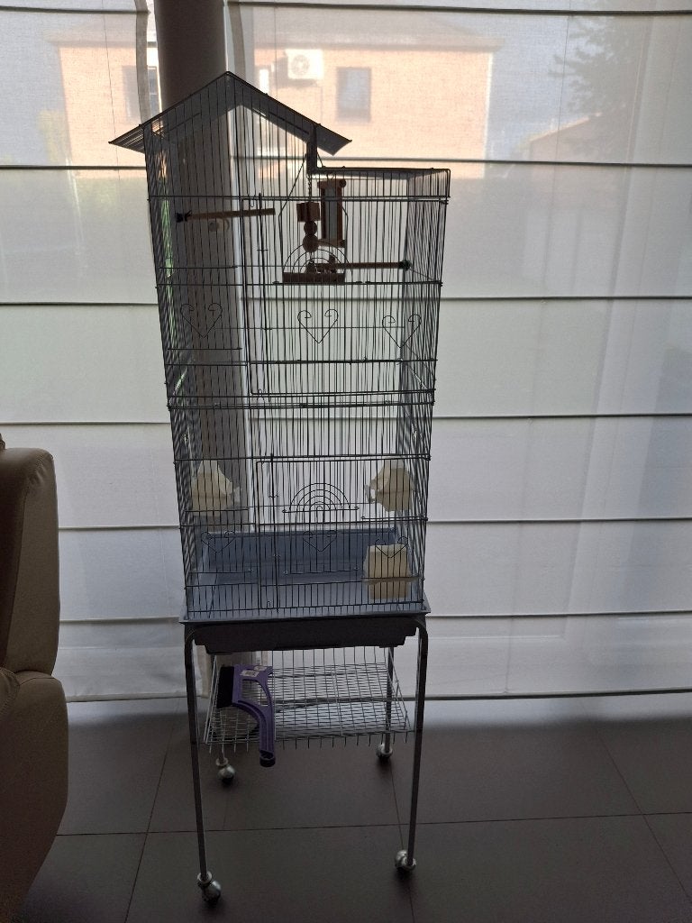 Vogelkooi op wieltjes, Ophalen, Zo goed als nieuw, Metaal, Vogelkooi