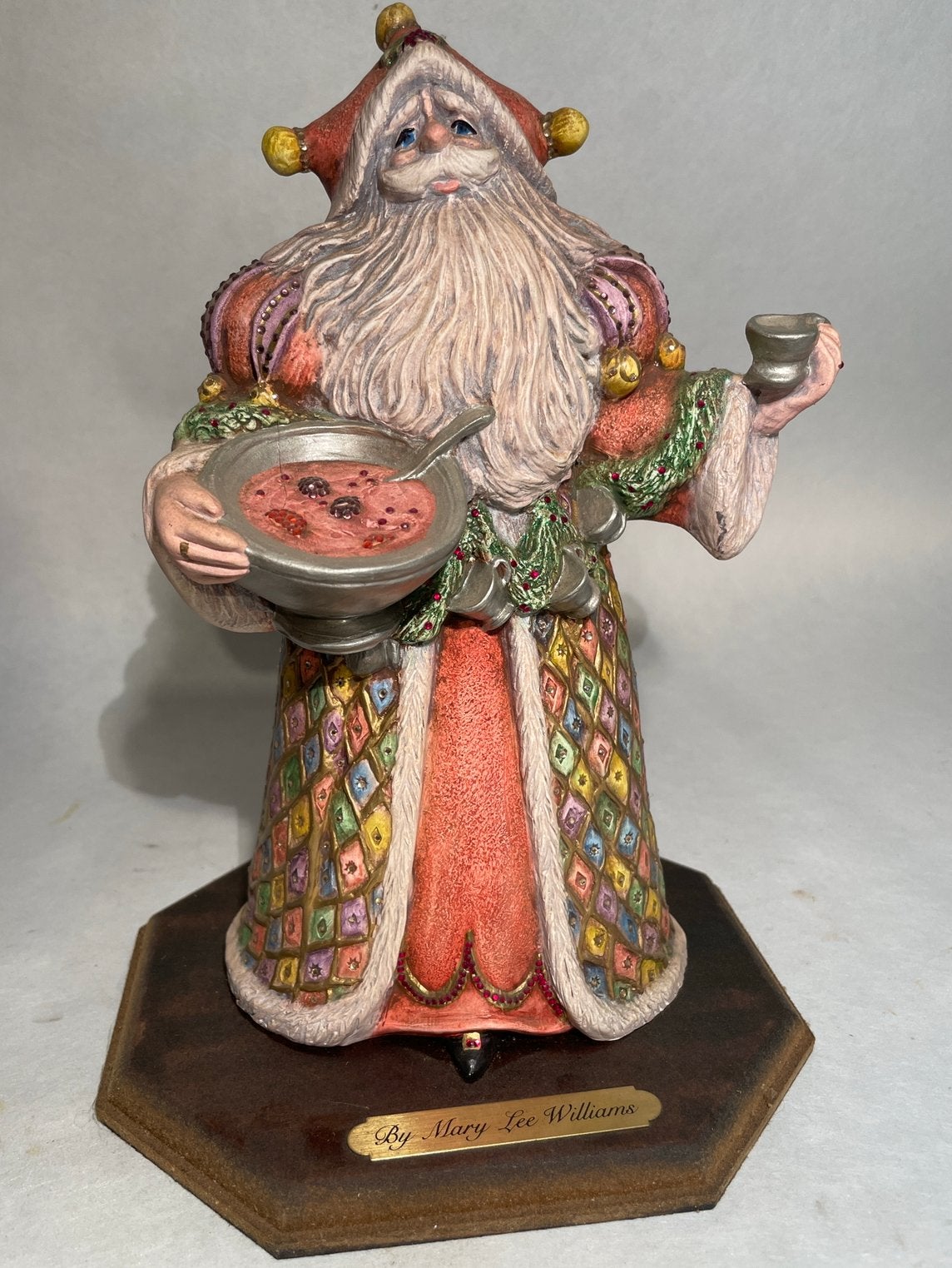 Handbeschilderd keramieken Kerstman-beeldje, Antiek en Kunst, Ophalen