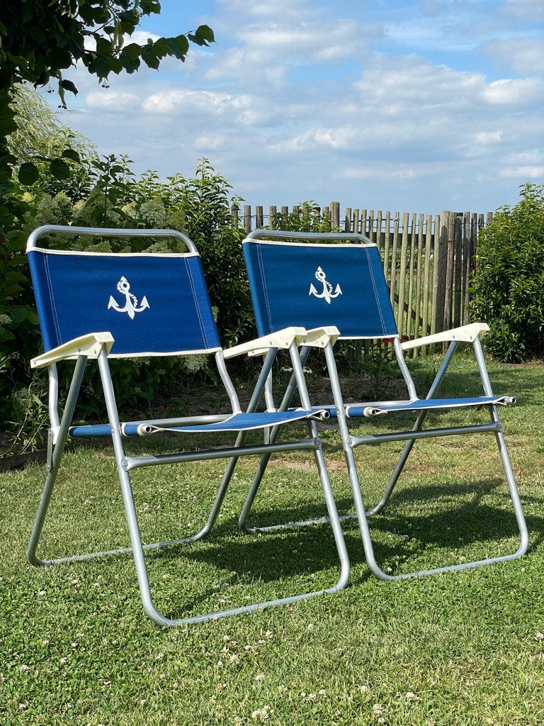 2 Vintage Klapstoelen, Ophalen, Gebruikt, Inklapbaar