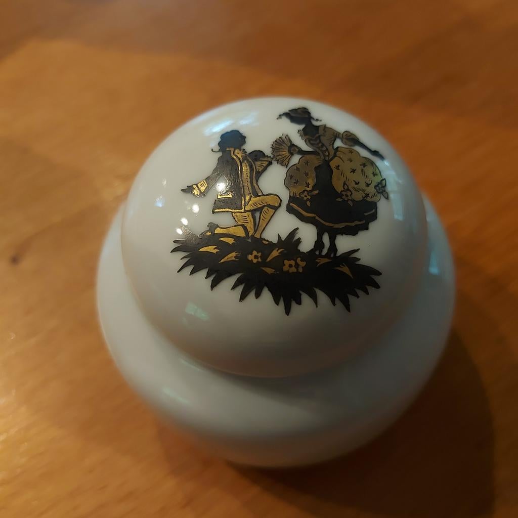 Vintage ARZBERG/snuisterijdoosje/porselein, Huis en Inrichting, Ophalen of Verzenden, Zwart, Vintage