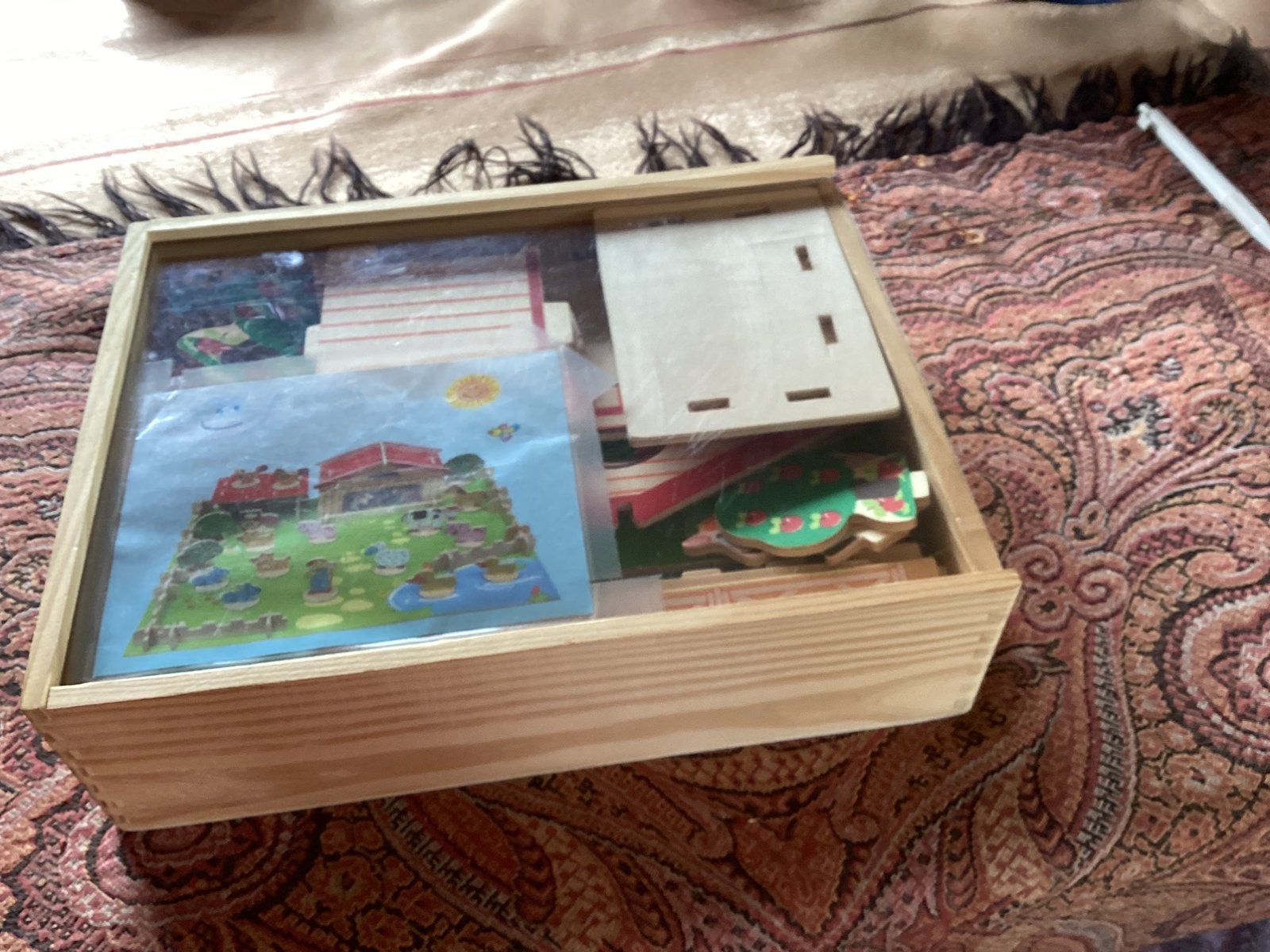 Houten puzzel boerderij voor kinderen, Ophalen of Verzenden, Zo goed als nieuw, Overige typen