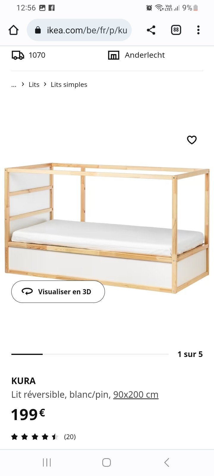 2 lits Ikea modulables en lits superposés. KURA., Enfants & Bébés, Lits superposés