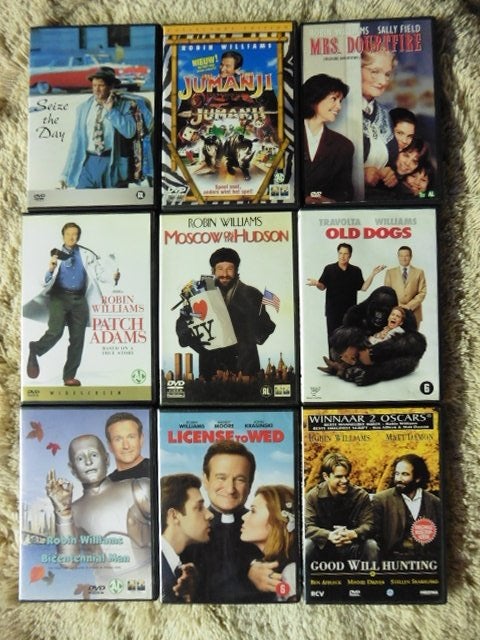 Robin Williams DVD Collectie Pakketprijs (9 dvd's), Cd's en Dvd's, Ophalen of Verzenden, Zo goed als nieuw, Engels, Nederlands