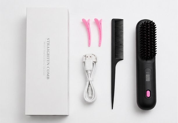 Brosse lissante chauffante sans fil neuve - Rechargeable USB, Enlèvement ou Envoi, Neuf, Fer à friser ou Lisseur