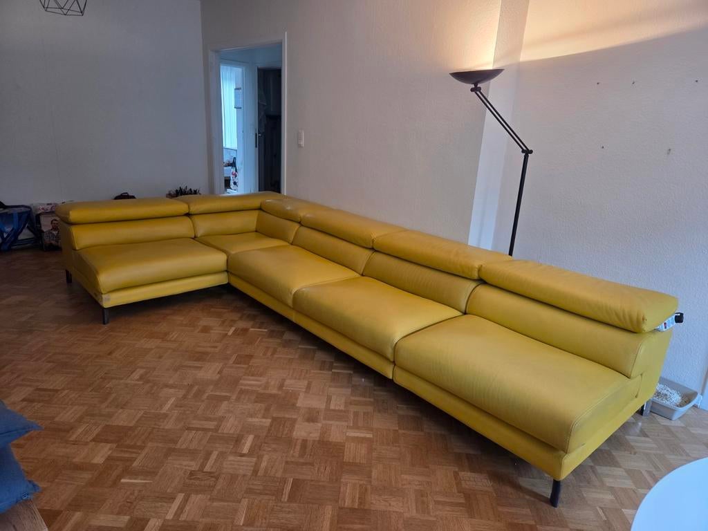 Canapé Roche-Bobois jaune - 5 places modulables, Maison & Meubles, Canapés | Coins salons complets, Cuir, Enlèvement