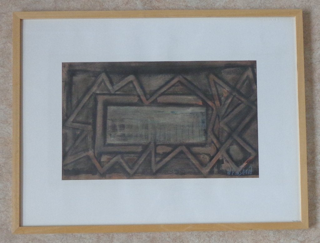 WALTER PONSAERT / ONTMANTELD / ORIGINEEL / 58x76cm / KADER, Ophalen, Glas, Gesigneerd, Aquarel