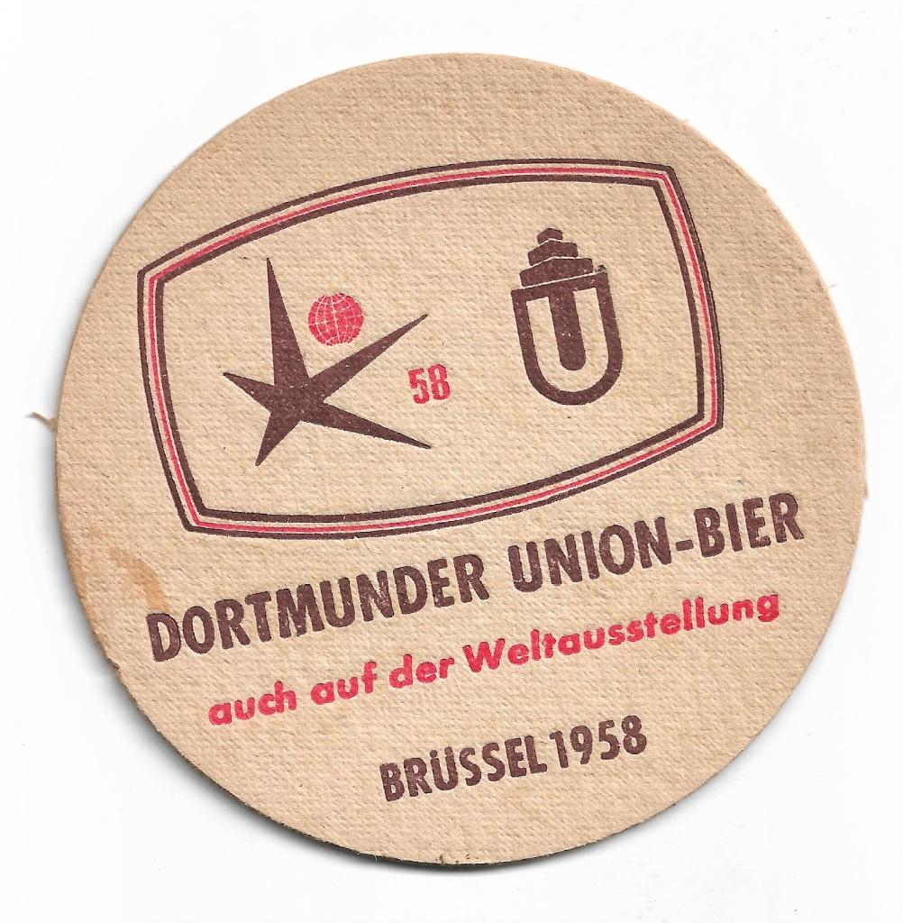 SB Expo 58 Dortmunder Union-Bier, Enlèvement ou Envoi, Comme neuf, Sous-bock