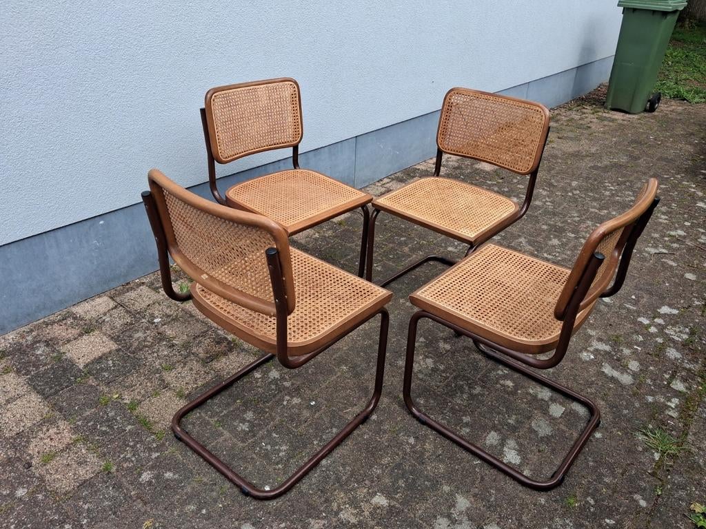 4 volledig bruine cesca-model stoelen, naar Marcel Breuer, Ophalen, Bruin
