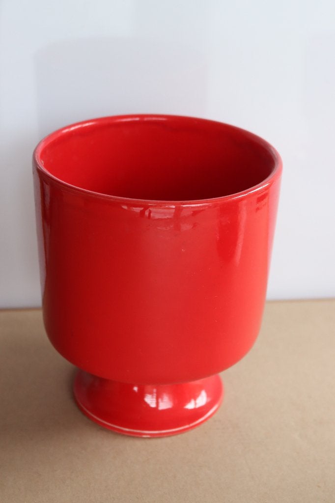 Retro rode bloempot, Ophalen, Gebruikt, Binnen