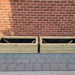 Hillhout Elan bloembak Excellent, afm. 120 x 50 x 33, Enlèvement, 100 cm ou plus, Rectangulaire, Bois
