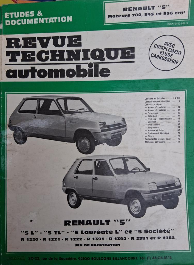 Revue technique Renault 5 avec supplément carrosserie