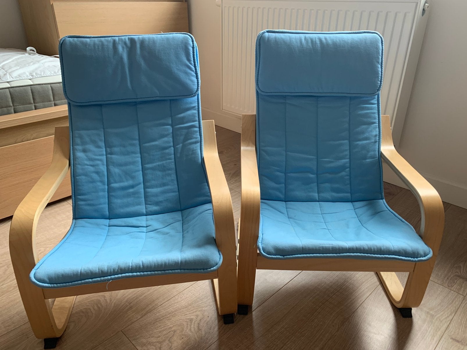 2x fauteuil enfant POANG - IKEA, Enlèvement, Utilisé, Bleu, Deux