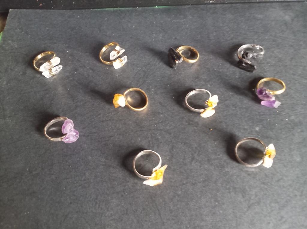 Ringen met natuursteen, Handtassen en Accessoires, Bedels, Overige materialen