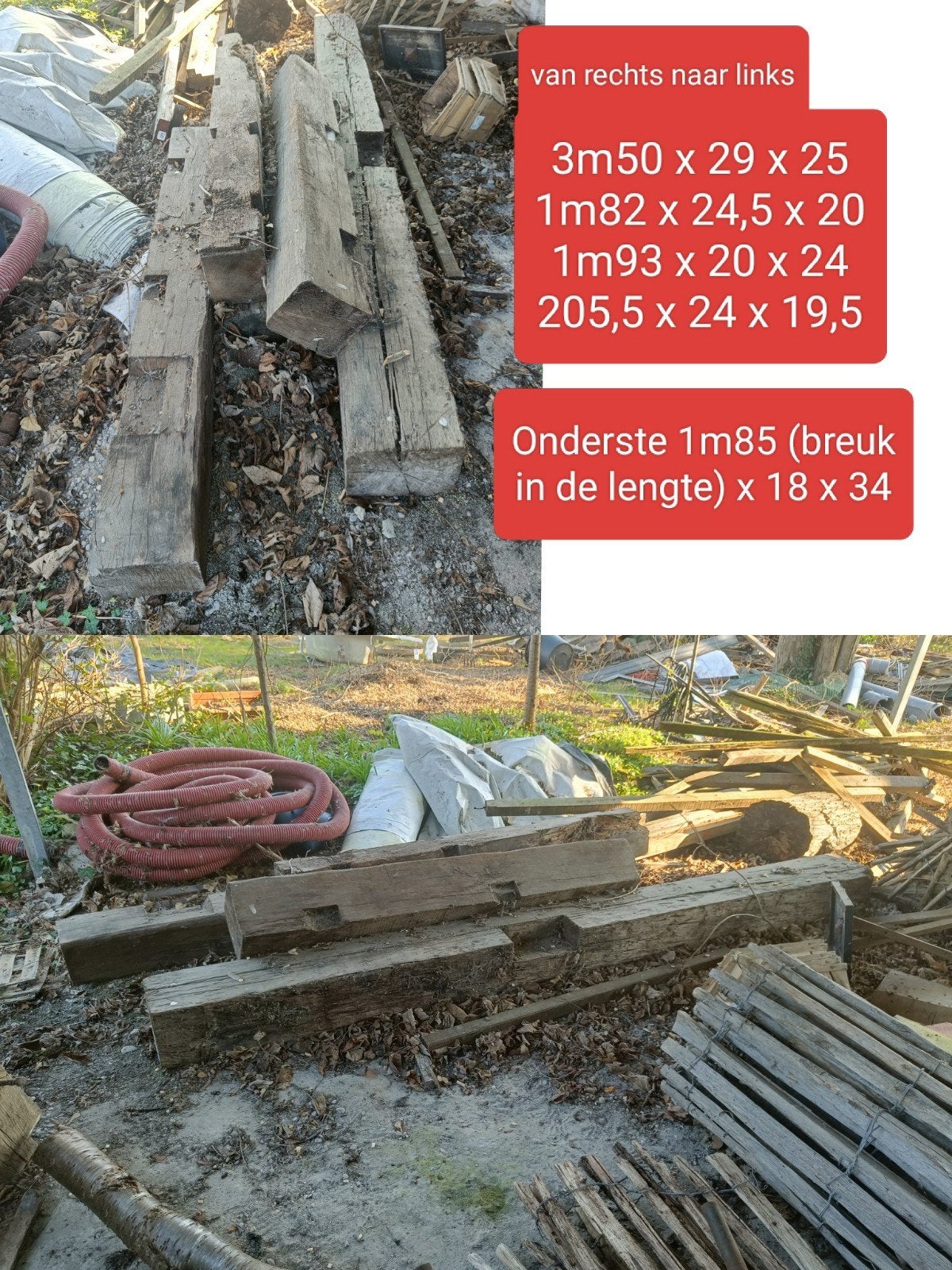 Eiken balken, Tuin en Terras, Ophalen