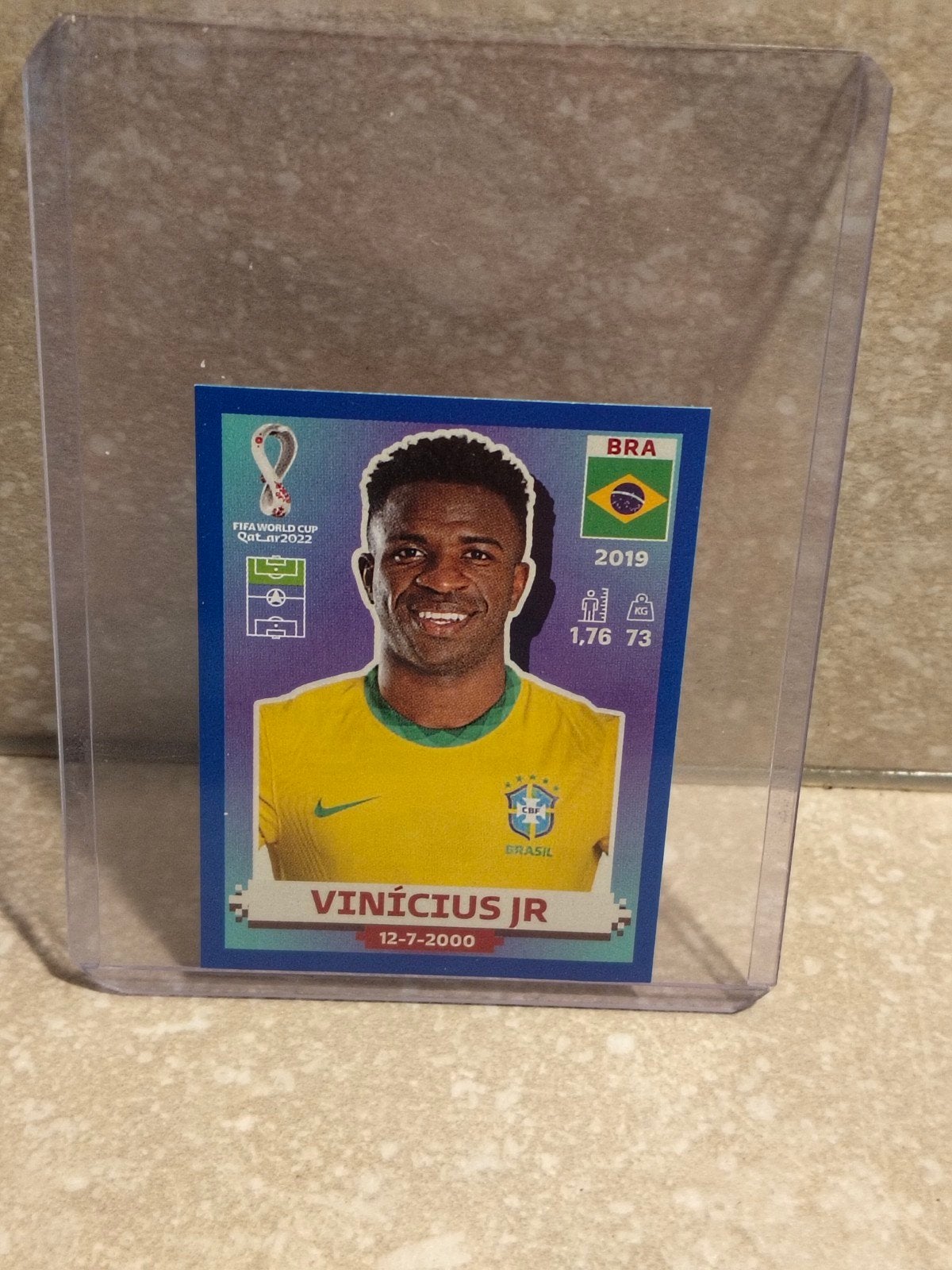 Panini sticker WK Qatar Vini Jr Brazilië, Ophalen of Verzenden, Sticker