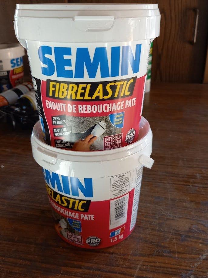 2 potten van 1,5 kg Semin Fibrelastic - Soepele vulpasta, Bricolage & Construction, Matériel de peinture, Enlèvement, Neuf, Autres types