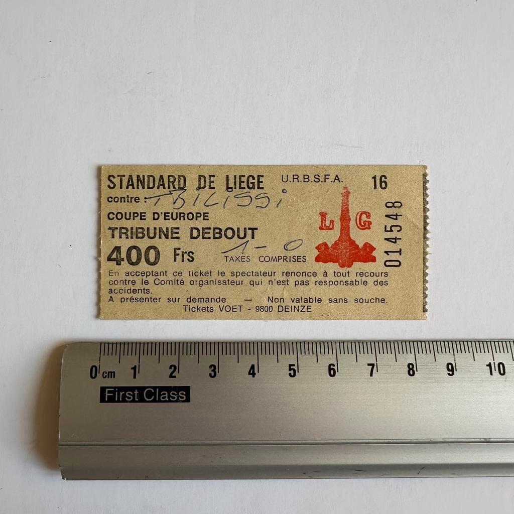 Billet Coupe d’Europe Standard de Liège - Tbilissi 1982, Envoi, Utilisé, Autres types
