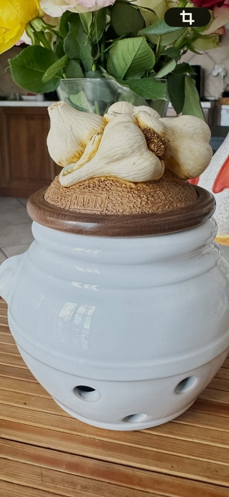 Pot à ail vintage en céramique NADIR Italie - Décor 3D, Enlèvement ou Envoi