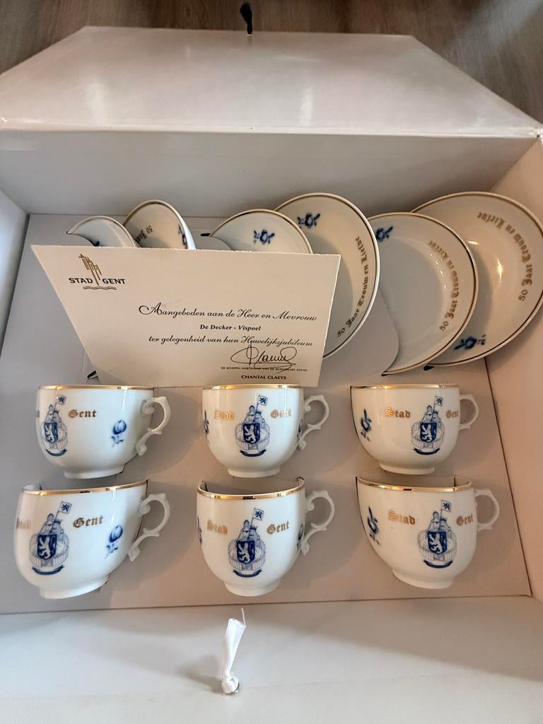 Service de café Ville de Gand - 50 ans, Antiquités & Art, Enlèvement ou Envoi