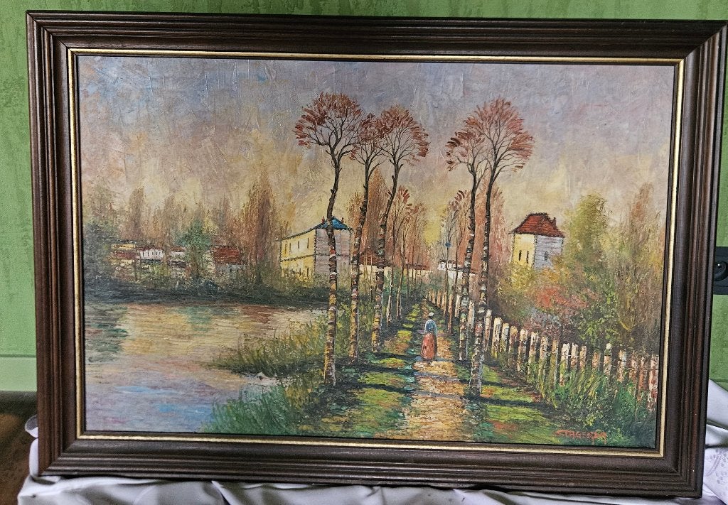 Reeks schilderijtjes + antieke spiegel, Overige stijlen, Ophalen, Bloemen, Overige technieken