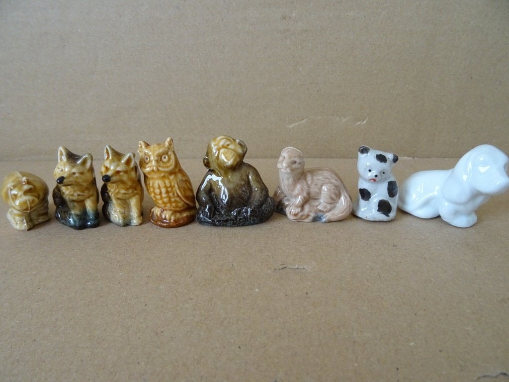 Curiosa vintage aardewerk miniatuur beeldjes dieren 1970, Ophalen of Verzenden, Zo goed als nieuw, Dier