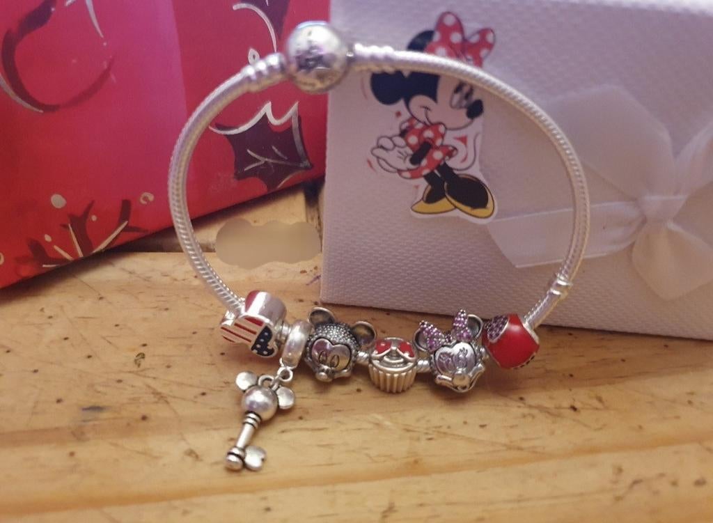Bracelet Pandora Disney  château + 2 charmes au choix, Ophalen of Verzenden, Zilver, Pandora