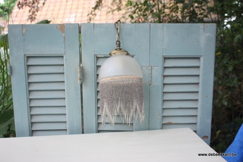 Retro vintage antieke oude brocante lamp opaline parels, Collections, Enlèvement ou Envoi