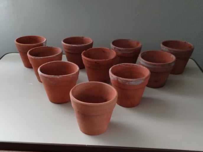 Terracotta potjes, Tuin en Terras, Ophalen, Gebruikt, Rond, Balkon