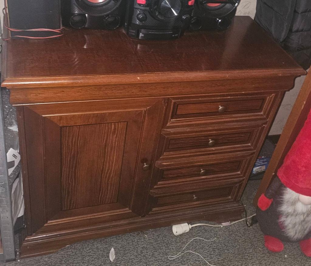 oud tv kaske met deur en 4 schuiven 95 cm lang 81 cm hoog 40, Huis en Inrichting, Ophalen, Gebruikt
