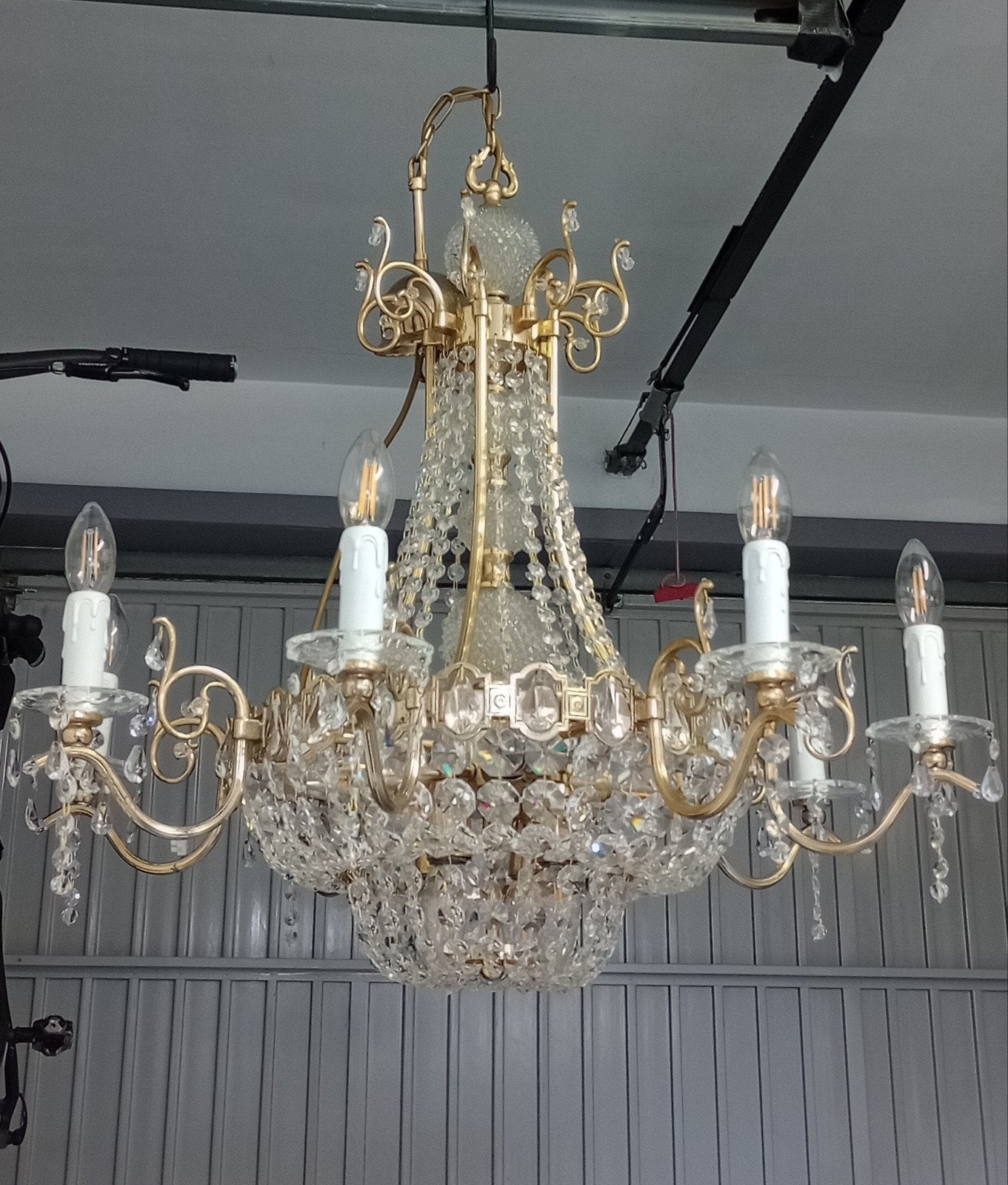 kroonluchter, Huis en Inrichting, Ophalen, Zo goed als nieuw, Glas, Vintage