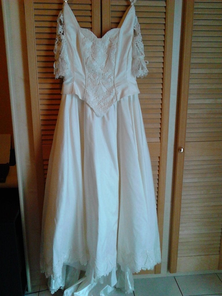 trouwkleed, Kleding | Dames, Verzenden, Zo goed als nieuw, Beige, Trouwjurk