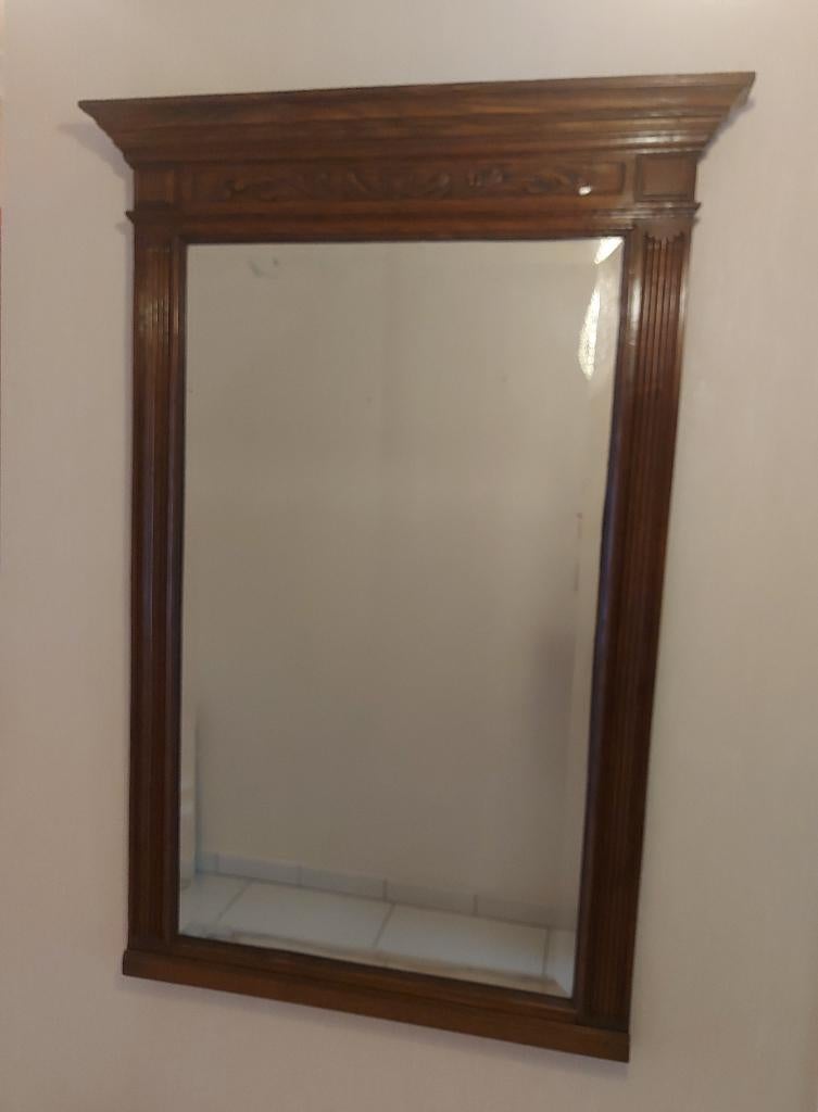 Spiegel met houten lijst, Huis en Inrichting, Woonaccessoires | Spiegels, Ophalen, Gebruikt, 100 tot 150 cm, Rechthoekig