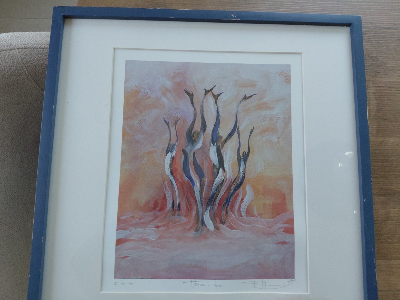 litho francois blommaerts gesingeerd met potlood heaven is h, Ophalen, Gesigneerd