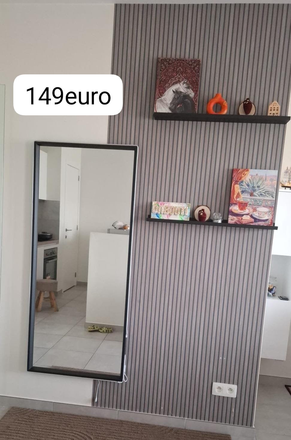 Miroir et décoration murale, Maison & Meubles, Moderne, Enlèvement, Comme neuf, Noir