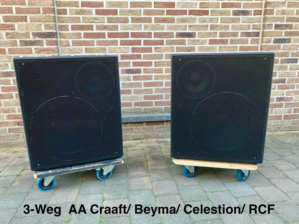 Kompakt 3-Weg. AA Craaft/ Beyma/ Celestion/ RCF    15”/8”/1”, Enlèvement, Comme neuf, 120 watts ou plus, Haut-parleurs Frontaux, Arrière ou Stéréo