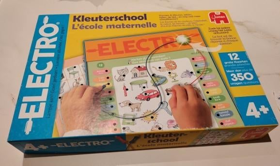 Electro kleuterschool 12 grote kaarten + lampje, Ophalen, Zo goed als nieuw, Taal en Lezen, Met licht
