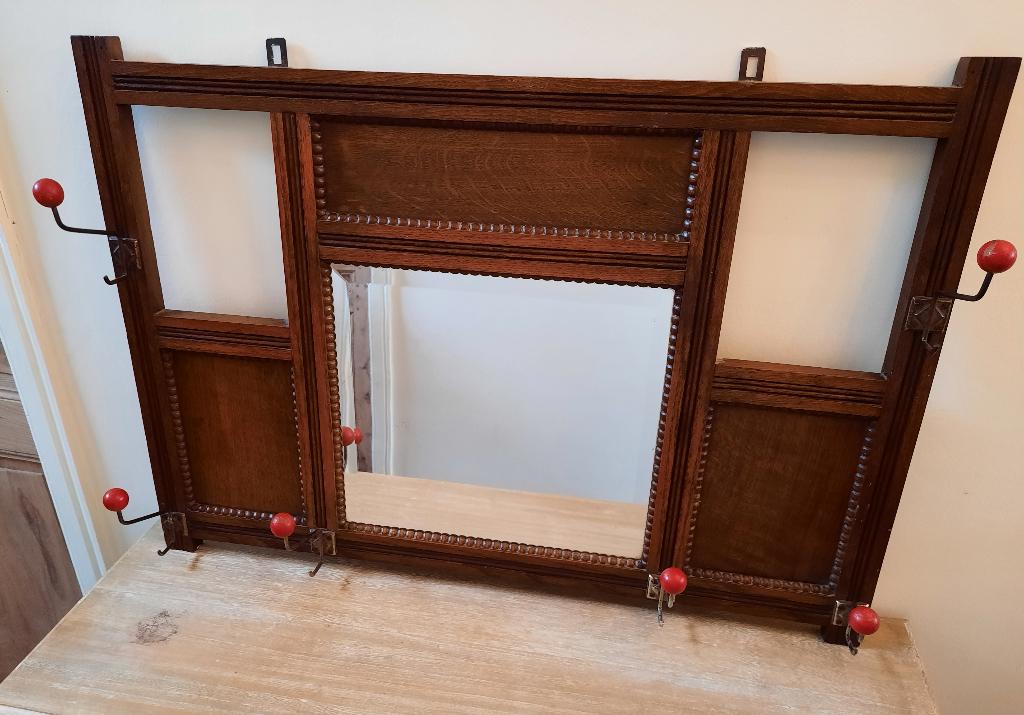 Porte-manteau art déco avec miroir, Moins de 100 cm, Portemanteau mural, Enlèvement, Utilisé