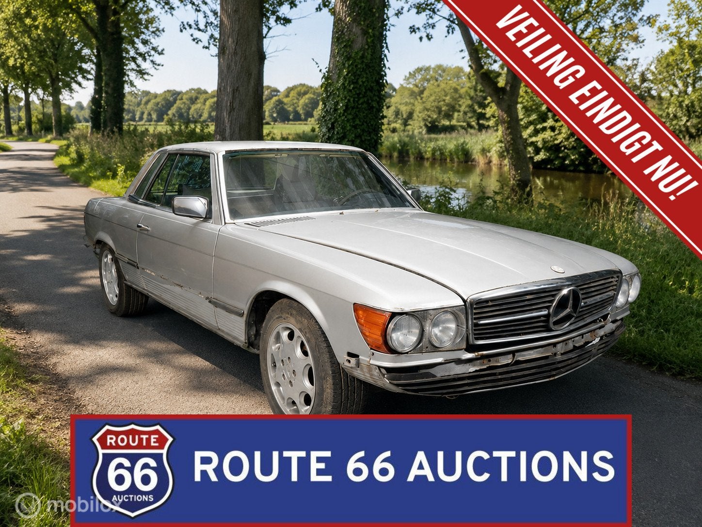 Mercedes-Benz 280 SLC | 1978 | Route 66 Auctions, Auto's, Zwart, Mercedes-Benz, Bedrijf, Handgeschakeld