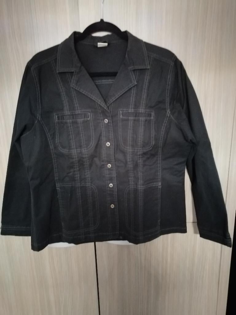 zwart katoenen jasje mt L, Kleding | Dames, Jasjes, Kostuums en Pakken, Ophalen, Zwart, Maat 42/44 (L), Zo goed als nieuw
