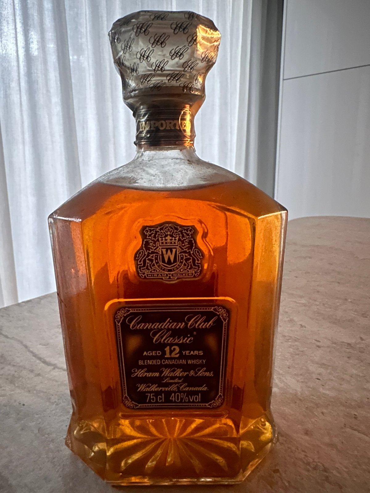 vintage fles Canadian Club Classic Aged 1978, Ophalen, Zo goed als nieuw