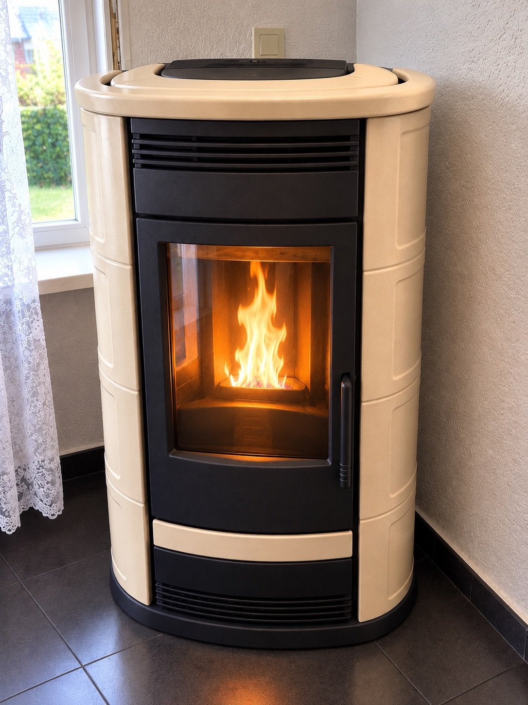 Pelletkachel 14 kw gratis levering, Ophalen, Gebruikt, Vrijstaand, Pelletkachel