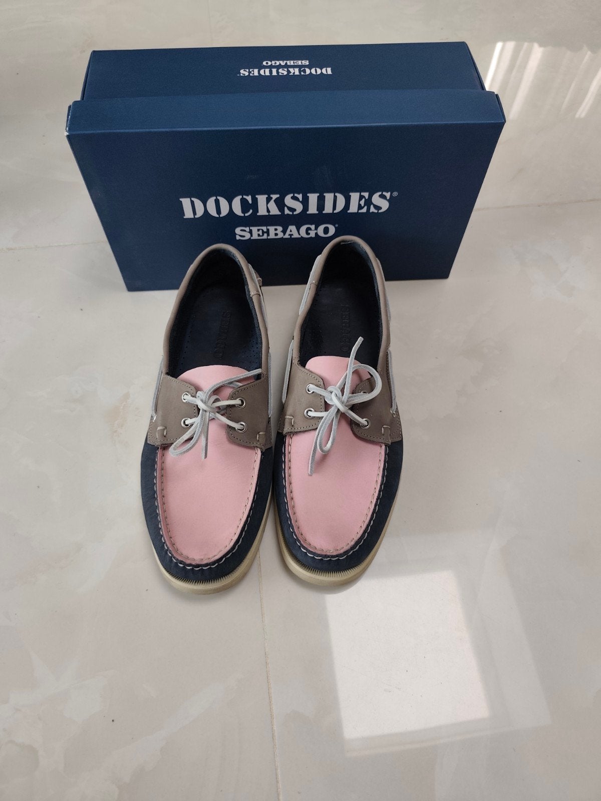 Sebago Dockside tweekleurig. 100% leer. Maat 47, Kleding | Heren, Schoenen, Blauw, Ophalen of Verzenden, Espadrilles of Moccasins